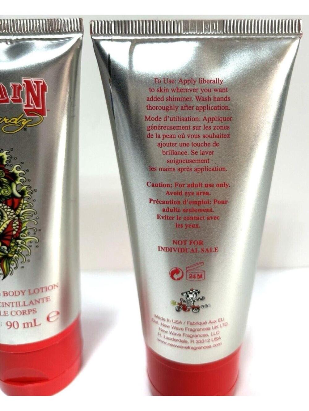2pc Ed Hardy Villain Shimmering Body Lotions 3 Fl Oz./90ml Discontinued NEW - Picture 3 of 4